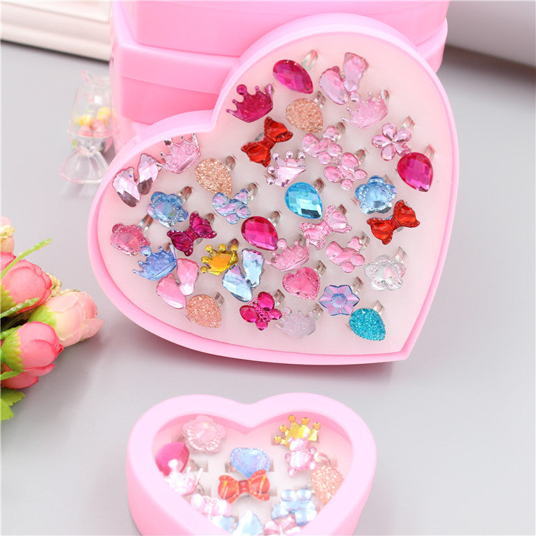 Wholesale Heart Alloy Kids Rings Set